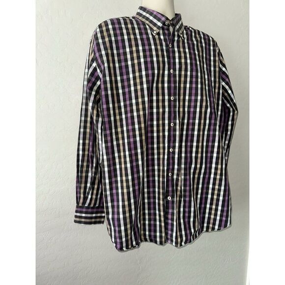 Peter Millar Crown Long Sleeve Weekender Wash Check Button Shirt Size XL Office - Picture 3 of 7